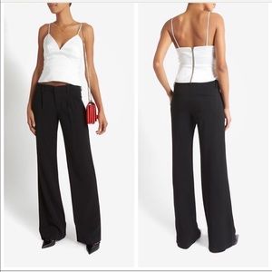 L’agence white spaghetti fitted crop top